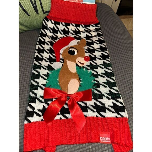 Christmas Rudolph reindeer Dog Sweater size Large NWT - Picture 1 of 7